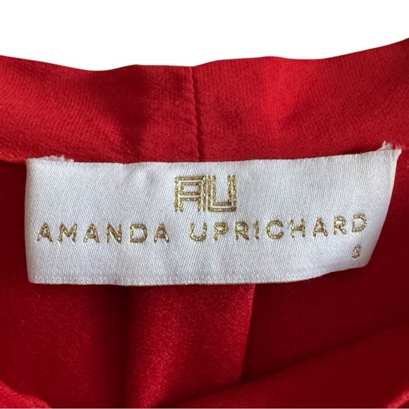 AMANDA UPRICHARD 100% Silk Desiree Mini Dress in Candy Apple Red | Small - Picture 6 of 7